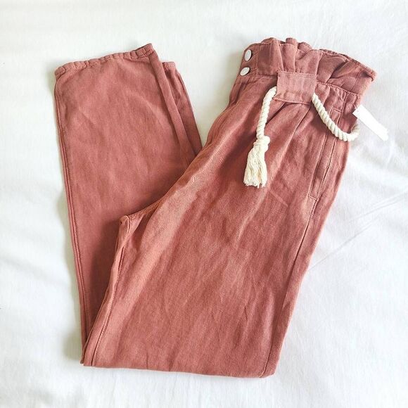 Veronica Beard Karter Pleated Crop Pants Women's Sz 4 Brown Drawstring Closure - Picture 2 of 7